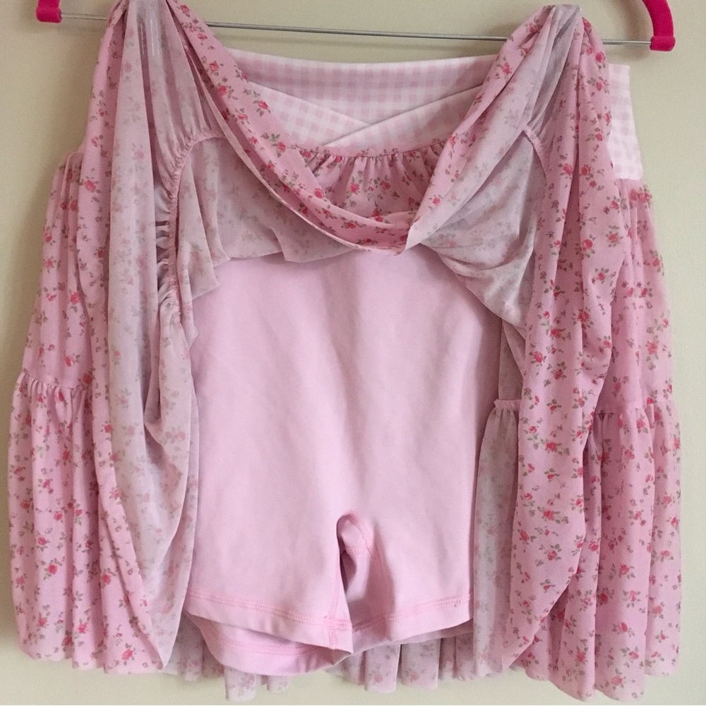 BLOGILATES Ballerina Skort - pink Floral medium nwt - Picture 6 of 8